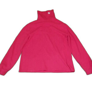 Lands' End Women’s Vibrant Red Pima Cotton Turtleneck Top Size S Small